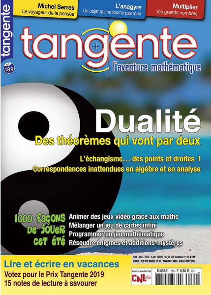 Numéro 189 Tangente magazine - Dualité et jeux