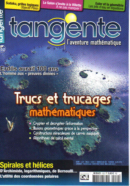 Numéro 152 Tangente magazine -  Trucs et trucages mathématiques