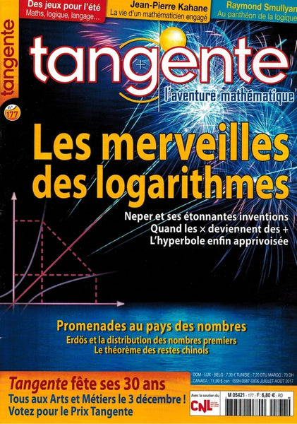 Numéro 177 Tangente magazine - Les merveilles des logarithmes