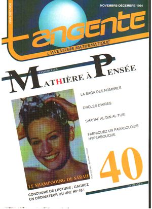 Numéro 40 Tangente magazine - Mathières à pensée